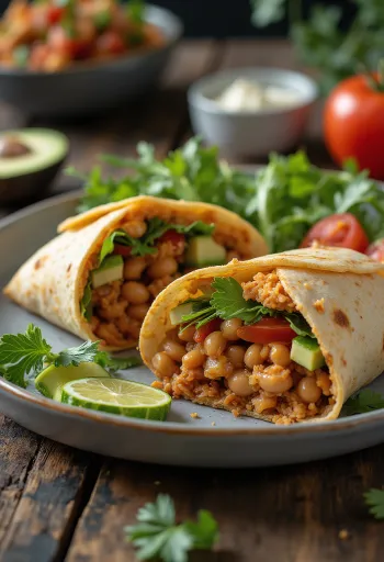 Veganska tortilla rolada sa svježim povrćem i namazom od graha