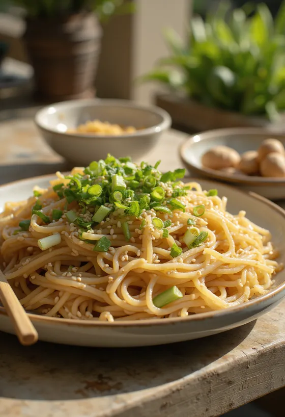 Zaru soba sa sezamom i mladim lukom