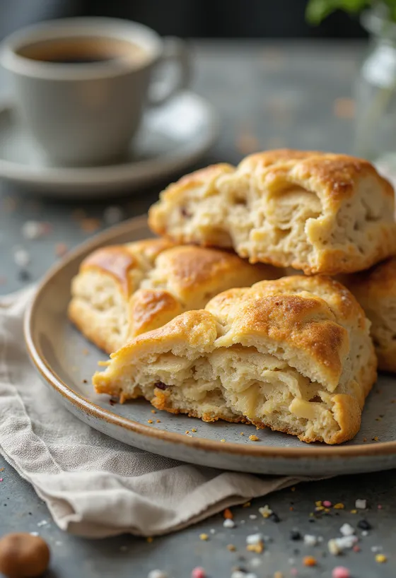 Scones s bananom poslužen na tanjuru
