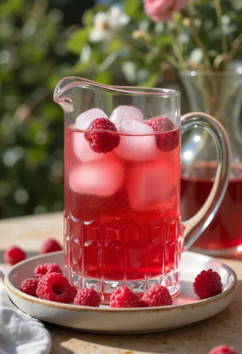 Cider s malinom i mentom poslužen u čašama
