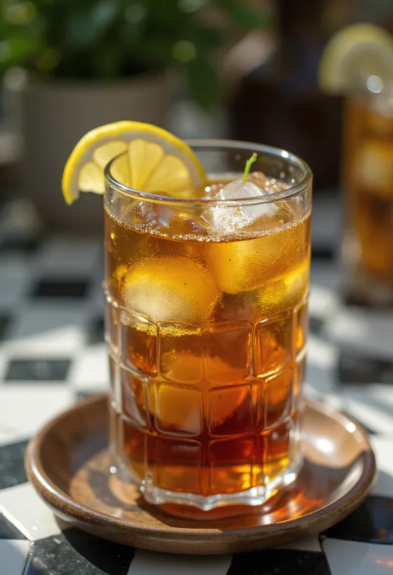 Ledeni čaj od mente s kriškama limete i listićima mente u čaši