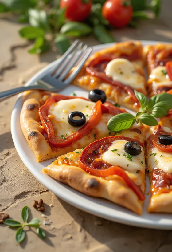 Pizza Española s chorizom, crvenom paprikom i maslinama