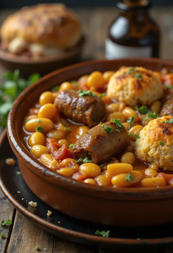 Cassoulet s janjetinom, varivo s grahom i kobasicom