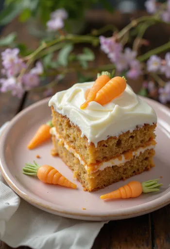 Uskrsna torta od mrkve s ukrasima od mrkve od fondanta