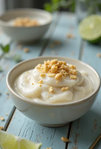 Mungunzá s kikirikijem, poslužen u bogatom začinjenom umaku